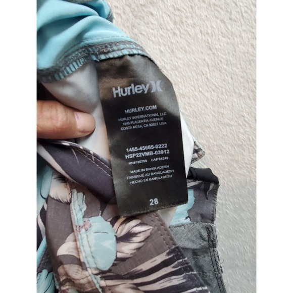 Hurley Board Short Men Size 28 Multi Floral Polyester Pocket Logo Drawstring EUC - Picture 8 of 10